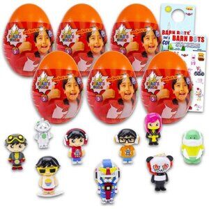 Ryan's World Blind Egg Party Favors 6 Pack - Bundle With Mystery Figures,